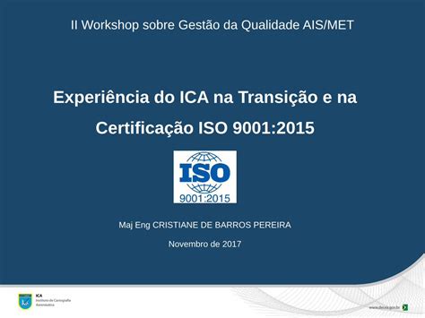 Pdf Experi Ncia Do Ica Na Transi O E Na Certifica O Iso