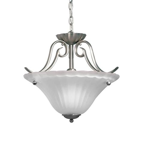 Kichler Willowmore 16 5 In W Brushed Nickel Etched Glass Semi Flush