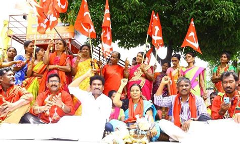 Warangal Cpi Workers Protest Against Price Rise