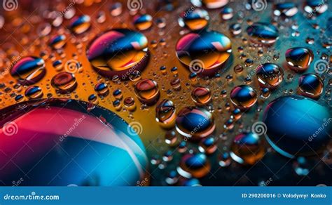 Close Up Of Raindrops On Glass Generative Ai Stock Photo Image Of