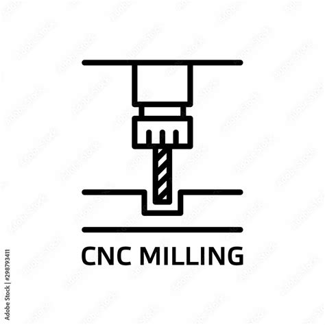 Cnc Milling Icon Computer Numerical Control Spindle With A Mill Tool