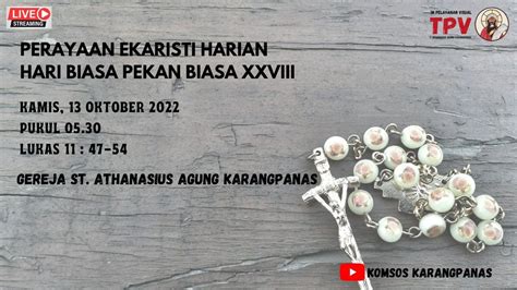 Perayaan Ekaristi Harian Pekan Biasa Xxviii Kamis Oktober