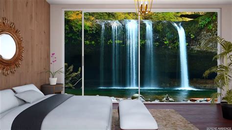 Cozy Bedroom Ambience: relaxing Waterfall Sounds in Courtyard of Luxury ...