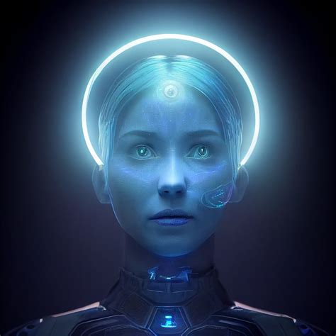 Prompthunt Cortana An Blue Hologram Entity Standing In A Room