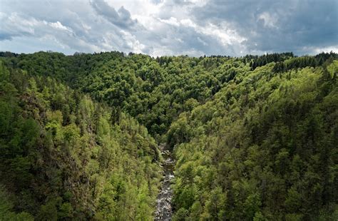 La Vue Depuis La Passerelle Des Gorges Du Lignon Vaxjo Flickr