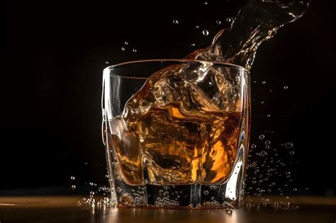 Premium Ai Image A Glass Of Whiskey Being Poured Into A Glass With