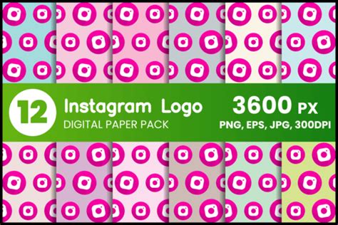 Instagram Logo Digital Paper Set Graphic By Fromporto · Creative Fabrica