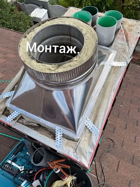 Севастополь.Переход с кирпича на сэндвич.Изготовлен за 5 дней. Дымоход ...