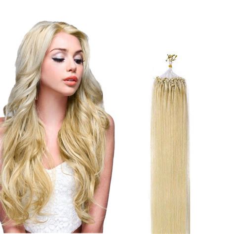 Micro Loop Hair Extensions Bleach Blonde 613 Buy Micro Loop Hair