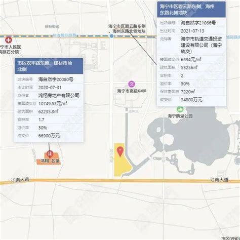 （112成交）万城以上限价1052亿配建人才公寓424万方竞得嘉兴海宁市鹃湖宅地，可售部分实际地价21939元㎡地块