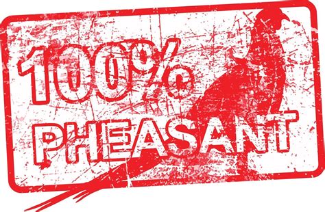 Per Cent Pheasant Red Rubber Dirty Grungy Stamp Vector