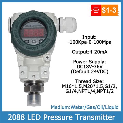 Led Display Pressure Transmitter Ma Output Measuring