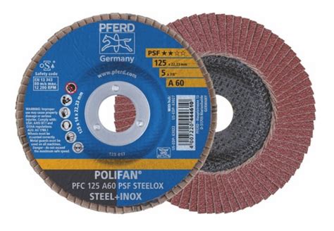 67746125 PFERD 5 X60G POLIFAN FLAP DISC GP ALUMINIUM OXIDE STEEL