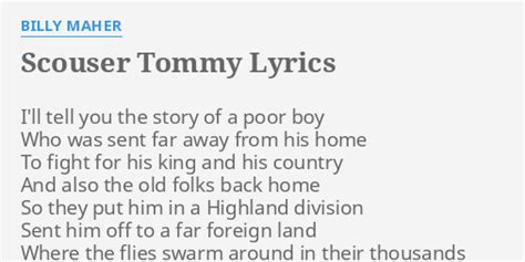 Scouser Tommy Lyrics By Billy Maher Ill Tell You The