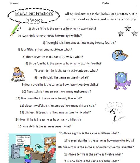 Equivalent Fractions In Words 20 Examples Written Out Made By Teachers