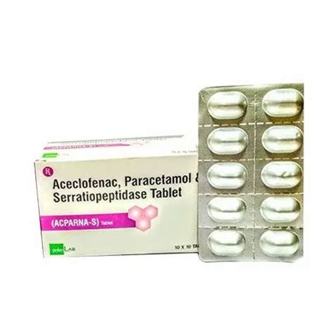 Acparna S Aceclofenac Paracetamol Serratiopeptidase Tablet