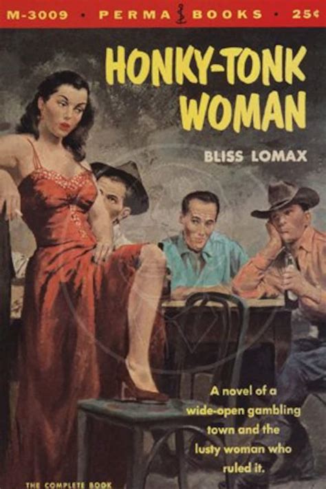 Honky tonk Woman 10x15 Giclée Canvas Print of a Vintage Pulp Paperback