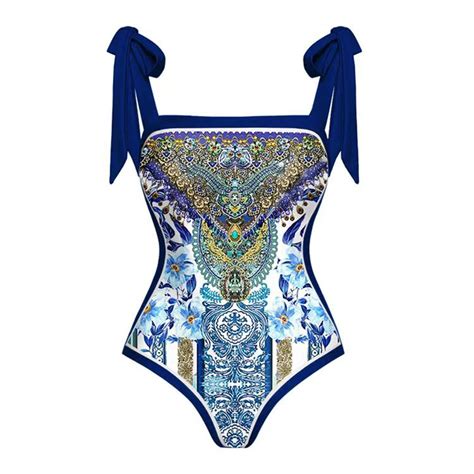 One Piece Swimsuit Women Womens Fashion Double Sided Retro Printed