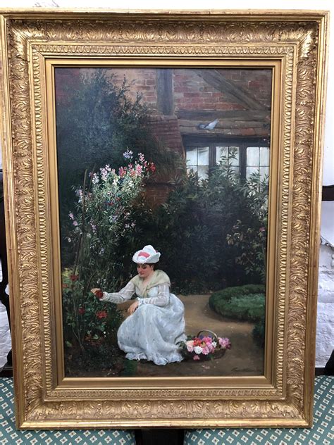 John Haynes Williams Gathering Roses Oil Painting By John Haynes