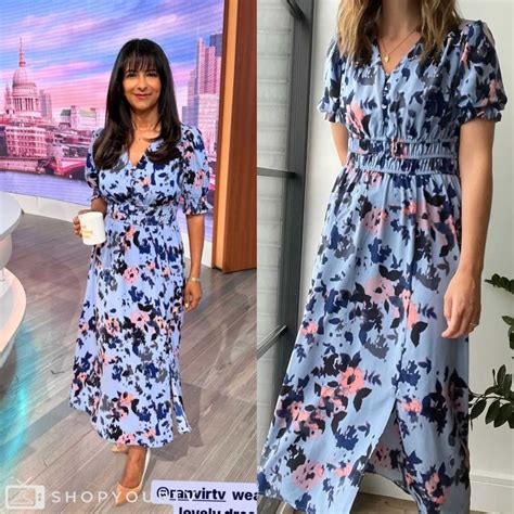 Good Morning Britain June 2024 Ranvir Singhs Blue Printed Midi Dress Shop Your Tv