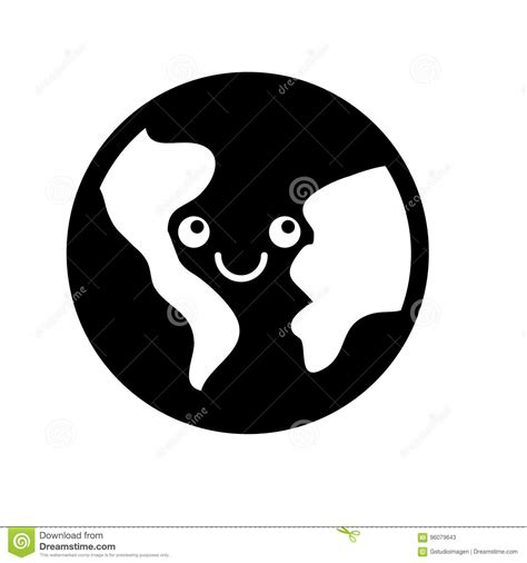 World Planet Earth Kawaii Character Stock Vector Illustration Of