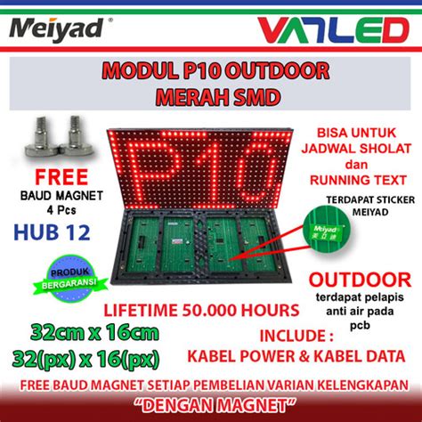 Jual Panel Modul Running Text P10 Smd Merah Hijau Putih Kuning Biru