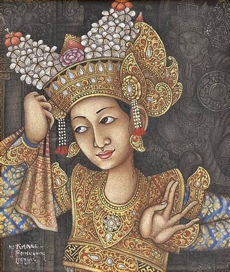 Balinese Painting Legong Dance Painting By I Ketut Kakul Fine Art