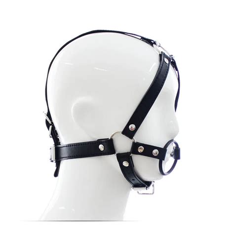 O Ring Open Mouth Gag Oral Sex Bondage Harness Sex Leather Mask Fetish Spider Gag Oral