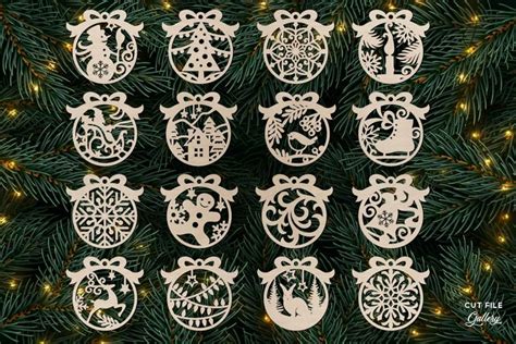 Christmas Balls Ornament Bundle Svg Laser Cut 2241519