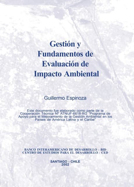 Gestión Y Fundamentos De Evaluación De Impacto Ambiental Pdf