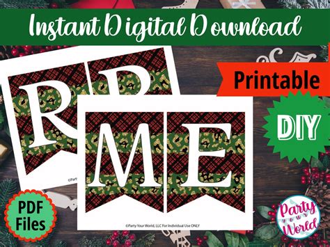 Printable Merry Christmas Banner Instant Digital Download - Etsy