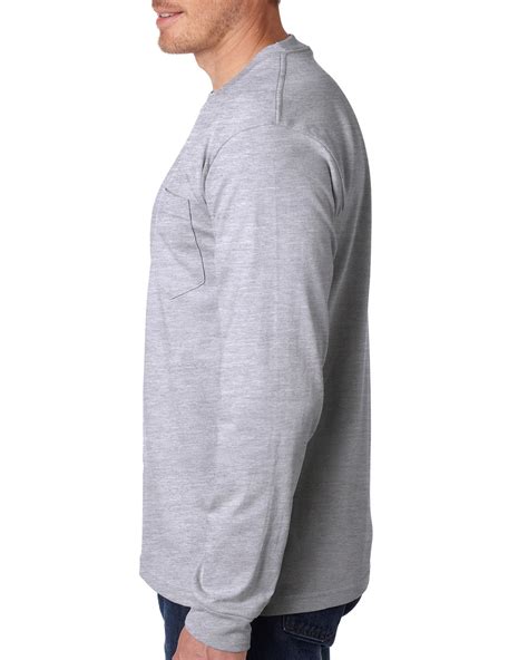 Bayside Adult USA Made Heavyweight Long Sleeve Pocket T Shirt Alphabroder