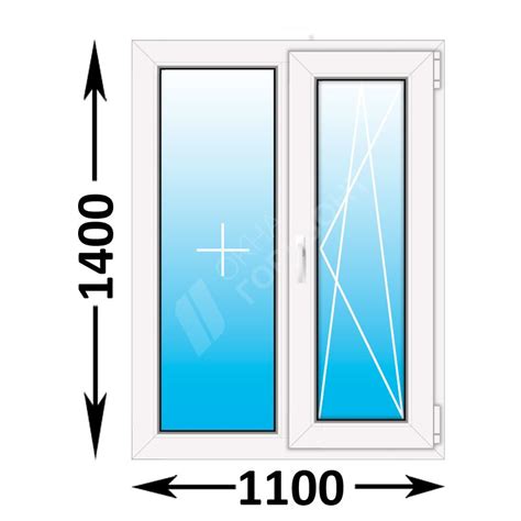 Пластиковое окно Rehau Blitz двухстворчатое 1100x1400 (ширина Х высота ...