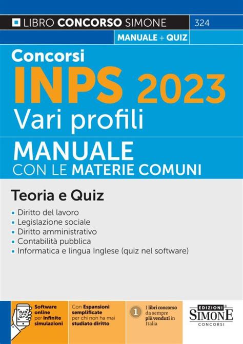 Manuale Concorsi Inps 2023 Vari Profili Edizioni Simone