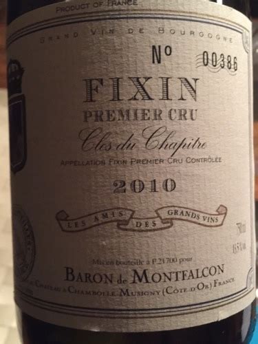 Baron De Montfalcon Fixin Premier Cru Clos Du Chapitre Vivino Us