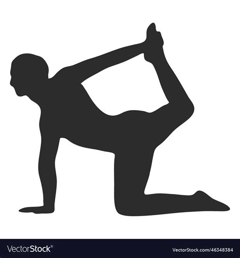 Balance Yoga Pose Silhouette Royalty Free Vector Image