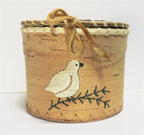 Ptarmigan Birchbark Quill Box Birch Bark Quilling Birch Bark Crafts