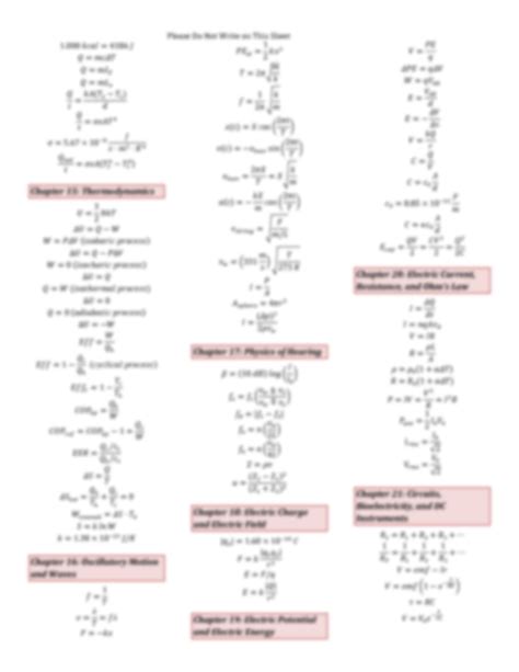 Solution Physics All Formulae Sheet For 10th And 11th Class Studypool