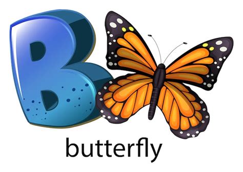 Free Vector | A letter b for butterfly