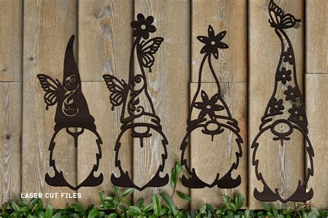 Garden Gnome Svg Bundle Glowforge Files Laser Cut Files Etsy