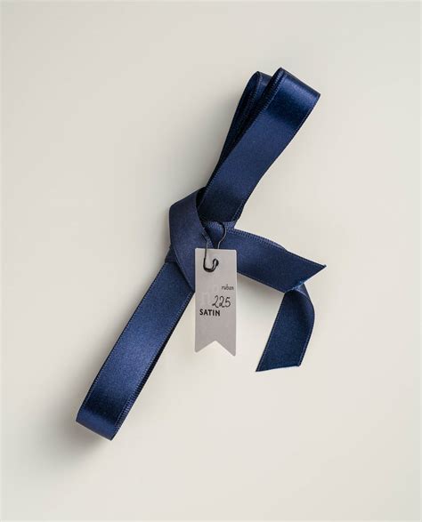 Navy Blue Satin Ribbon n°225 (S) - Impression Originale