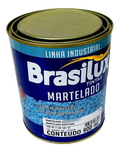 Tinta Esmalte Martelado Cinza Escuro 900ml Brasilux MercadoLivre