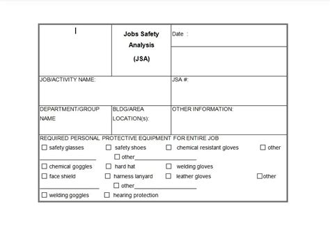 Job Safety Analysis Template Examples Word Pdf Excel Tmp