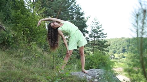 New Normal Sport Outdoor Young Fit Sport Woman Stretching Her Body