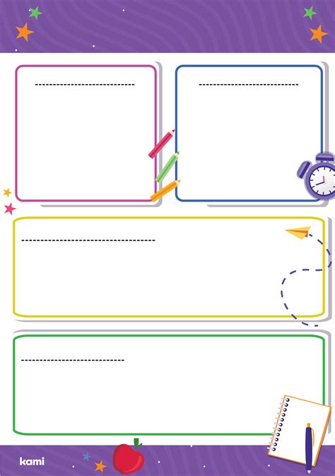 Classroom Newsletter Template Lines Stars Blank For Teachers