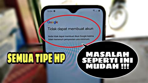 Cara Mengatasi Tidak Dapat Membuat Akun Google Karena Tidak Memenuhi