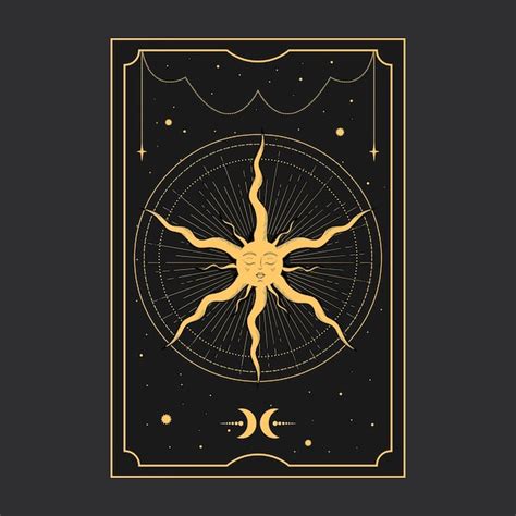 Premium Vector Golden Tarot Card With A Magical Star Tarot Symbolism