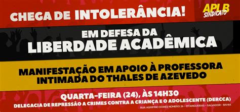 Aplb Promove Manifestação Em Apoio à Professora Vítima De Intimação