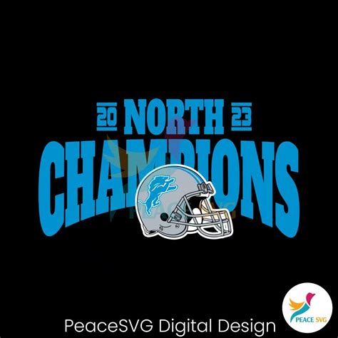 North Champions 2023 Helmet Detroit Lions SVG Clipart PeaceSVG