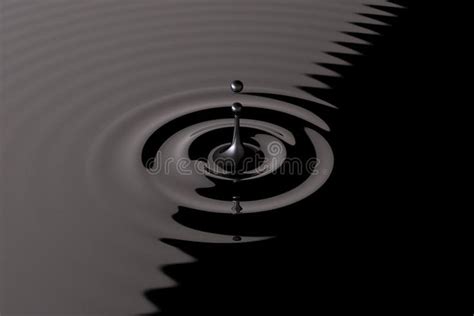 Crude Oil Single Splash With Ripples Petroleum Crude Oil Splash Cause